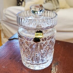 Vintage Waterford Crystal Jam or Jelly jar with lid - 4.5"
